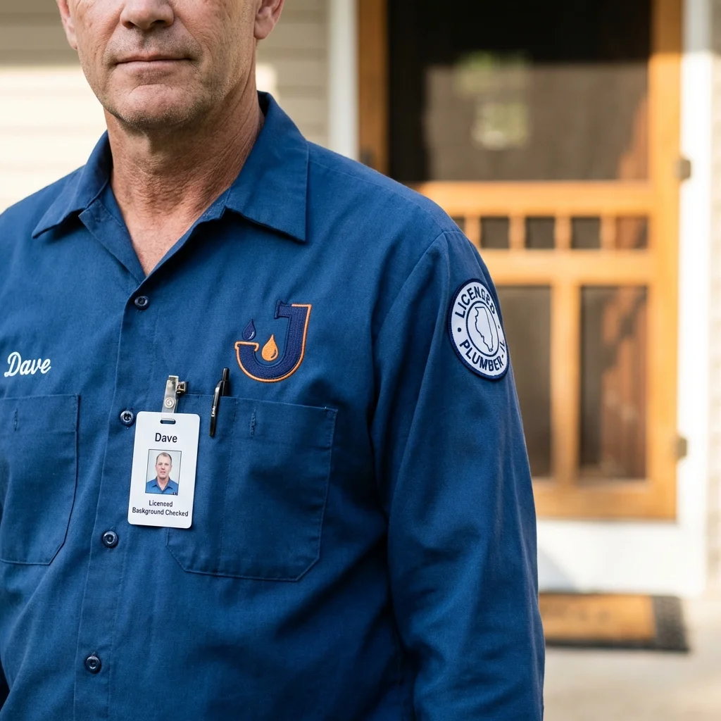 Licensed plumber showing ID badge in Harlowton, MT