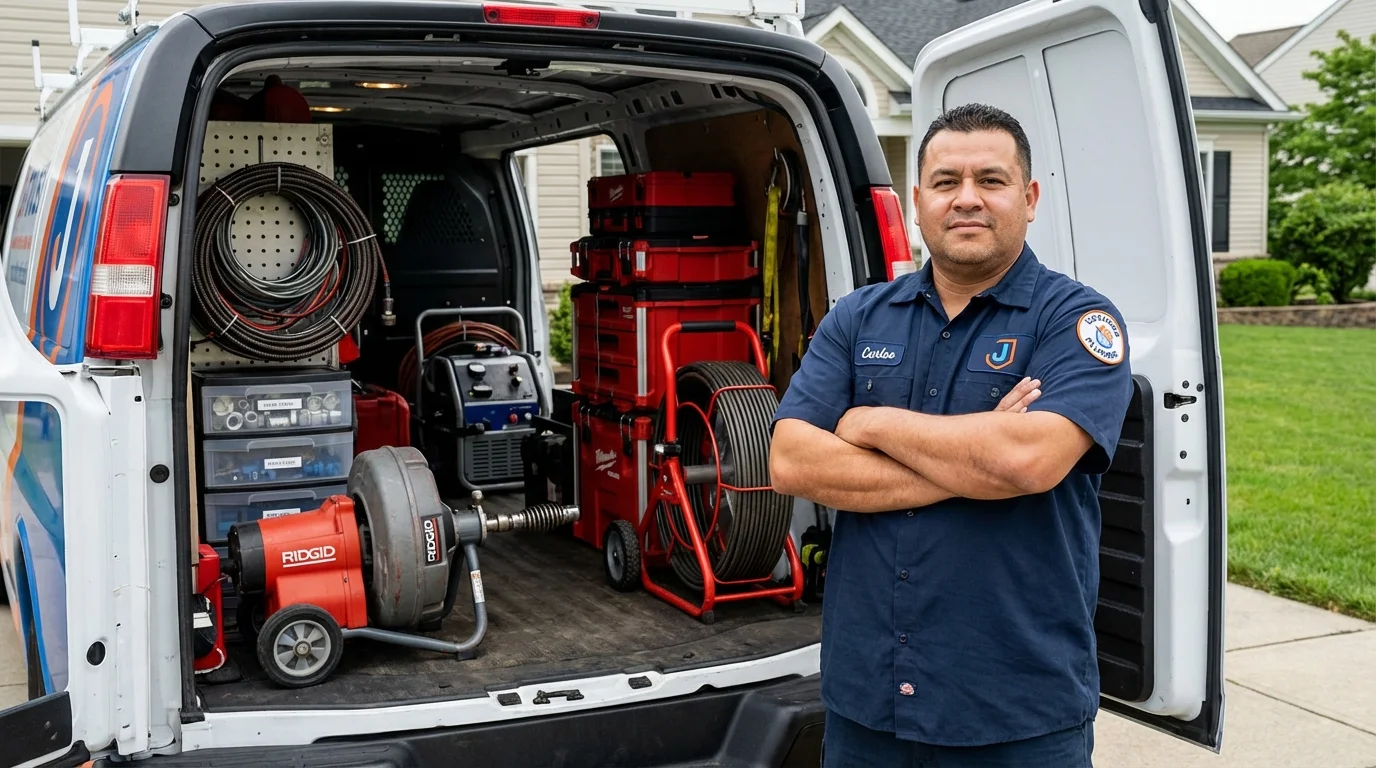 Professional drain cleaning equipment and Johns Plumbing LLC plumber in Harlowton