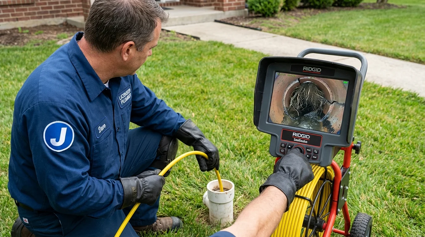 Sewer camera inspection being performed by Johns Plumbing LLC in Harlowton