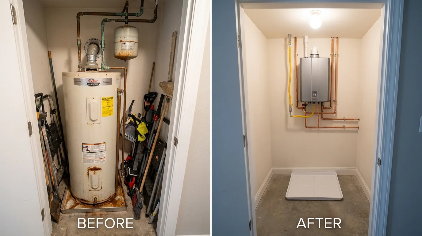 Tank water heater versus wall-mounted tankless unit comparison for Harlowton, MT homeowners