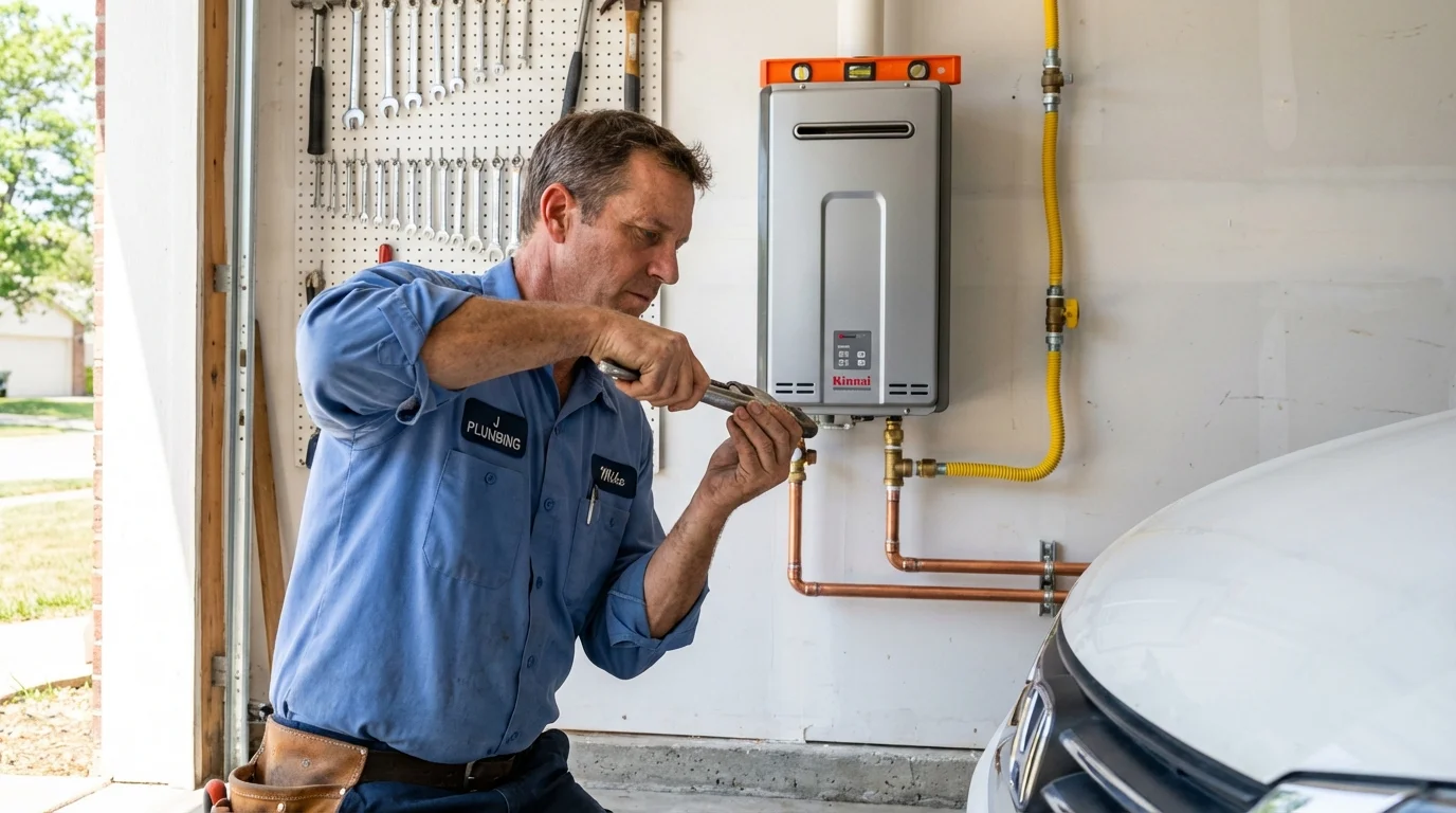Tankless water heater installation by a Johns Plumbing LLC plumber in Harlowton